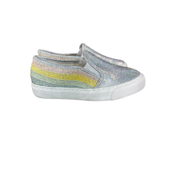 Rainbow Slip-On Sneakers Size 11 Girls By Olive & Edie - Picture 11 of 11